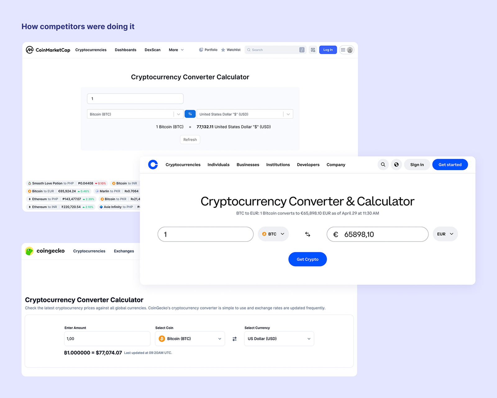 Competitor landscape research