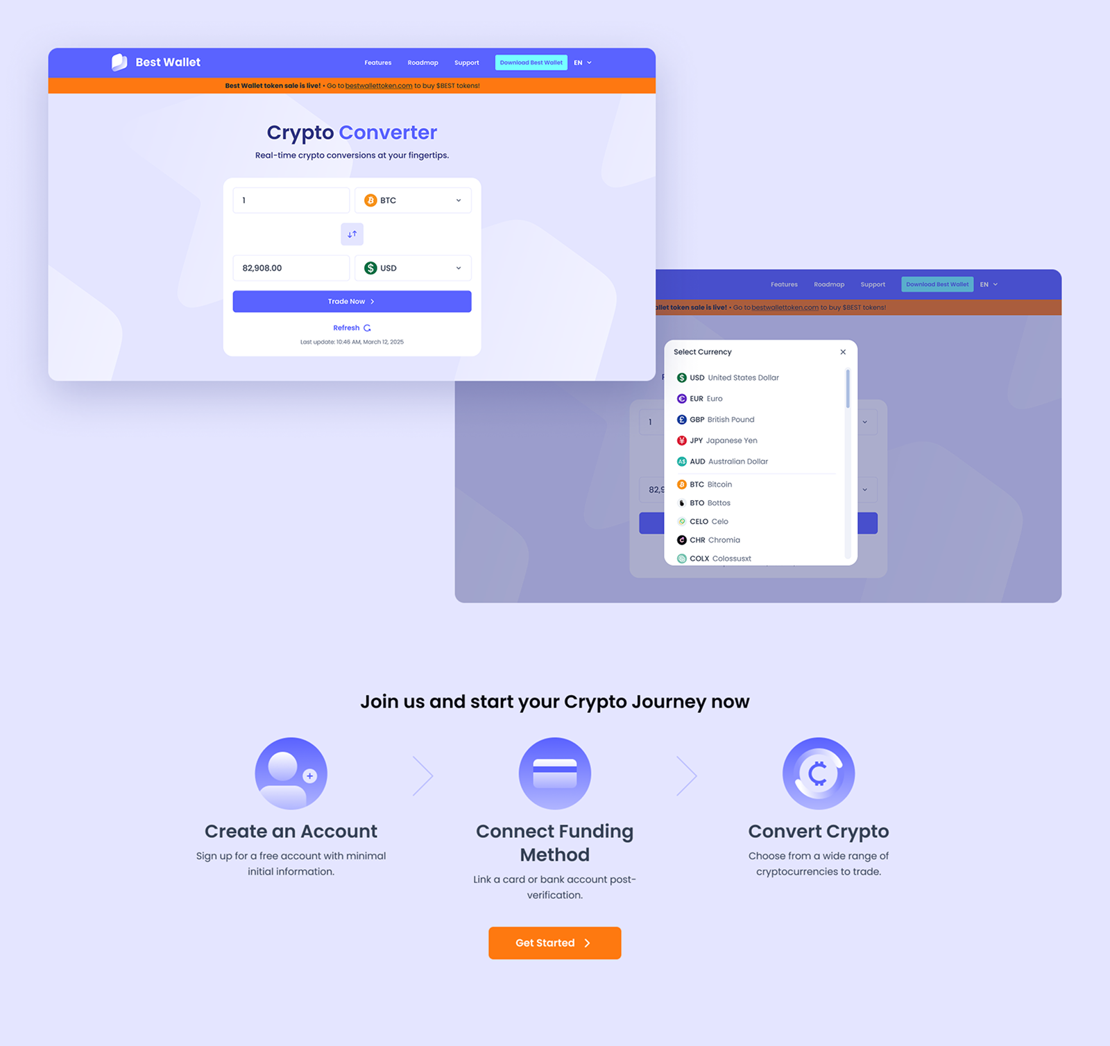 Full-page flow on desktop