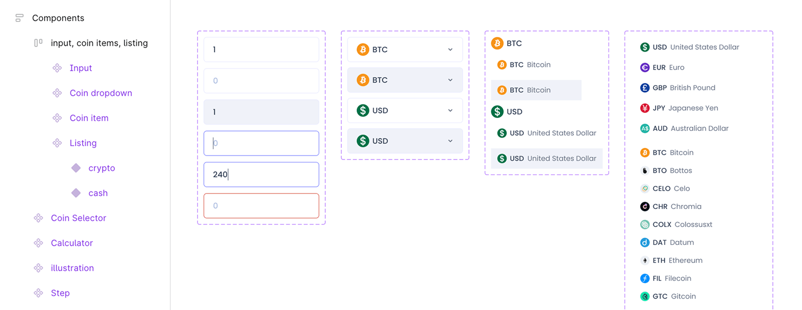 Component states and documentation